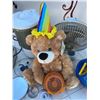 Image 3 : Household and Toy Lot with Iron, Fan, and Plush Bear