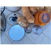 Image 4 : Household and Toy Lot with Iron, Fan, and Plush Bear