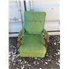 Image 1 : Green Upholstered Rocking Chair with Wood Arms