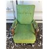 Image 4 : Green Upholstered Rocking Chair with Wood Arms
