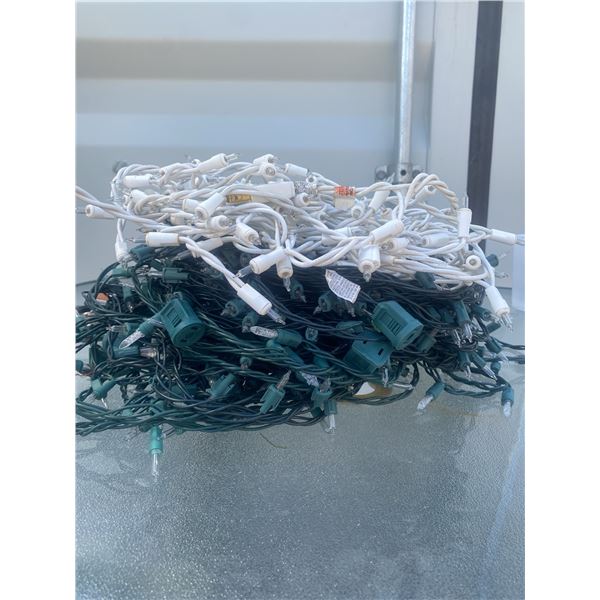 5 Pack of String Lights With White and Green Wires