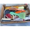 Image 1 : Box Lot of Assorted Hair Products, Combs, and Accessories