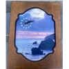 Image 1 : Rose Quartz Wall Clock with Seascape, 20" x 15.5"