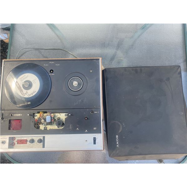 Sony TC-255 Reel-to-Reel Tape Recorder with Controls and Cover