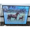 Image 1 : Framed Horse and Foal Print 16x20 Mylar Assorted