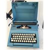 Image 1 : Smith-Corona Blue Courier Manual Typewriter with Case