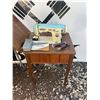 Image 1 : Woodward Sewing Machine with Table and Kenmore Accessories, 30" Tall