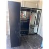 Image 10 : Black Glass Display Cabinet Trio, 71” Tall, Mirrored Accents