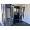 Image 1 : Black Glass Display Cabinet Trio, 71” Tall, Mirrored Accents