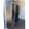 Image 2 : Black Glass Display Cabinet Trio, 71” Tall, Mirrored Accents