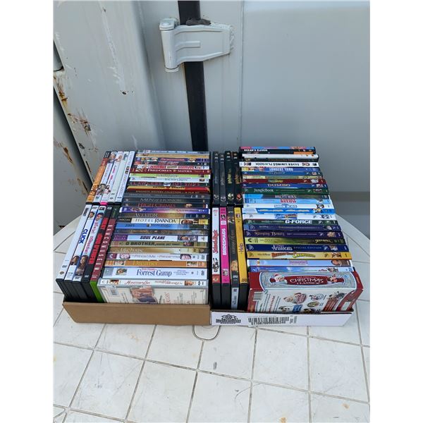 Large Mixed Lot of 50+ DVD Movies Including Disney and Family Titles