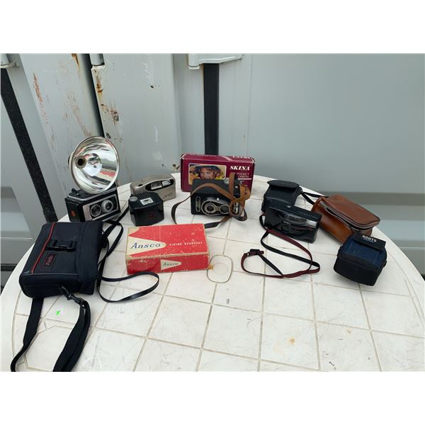 Vintage Cameras with Cases and Accessories