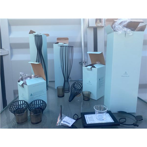 PartyLite Black Metal Home Decor Collection With Candle Holders