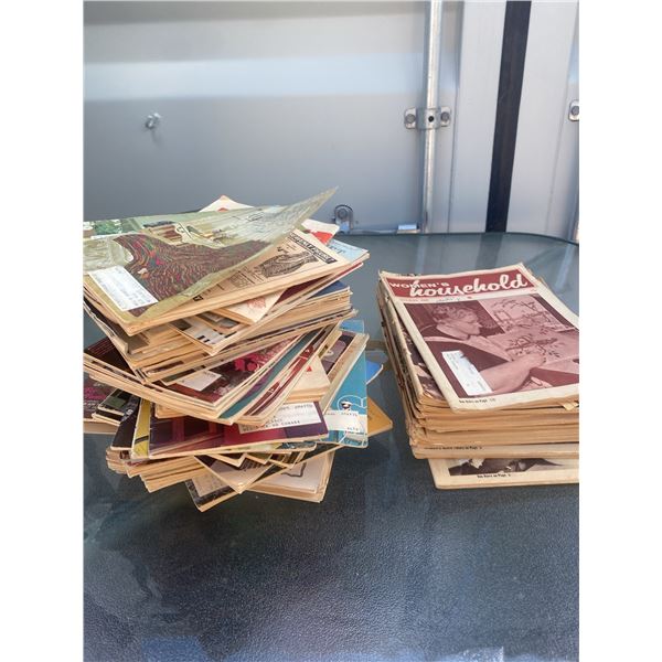 Stack of Vintage Women's Household and Workbasket Magazines