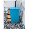 Image 4 : Blue Wooden Three-Drawer Chest, 13" x 16" x 30"
