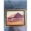Image 1 : Framed Photograph of Old Wooden Barn 14x17 Inches