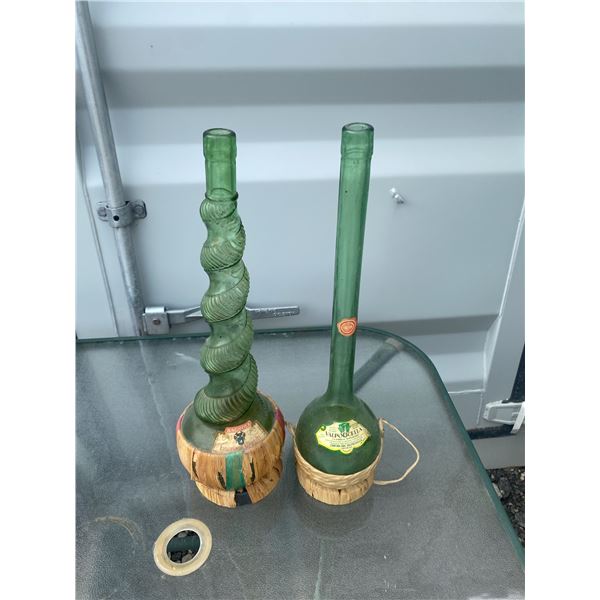 Italian Wine Bottles With Wicker Bases, 1978 Valpolicella