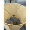 Image 5 : Green Glass Table Lamps with Shades and Brass Accents