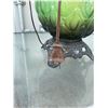 Image 5 : Table Lamp with Green Glass Base and White Shade