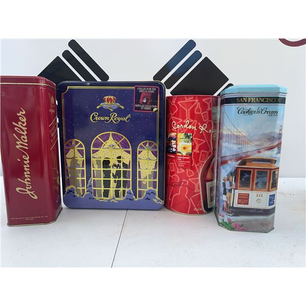 4 Collectible Liquor Branded Tins