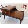 Image 1 : Mid-Century Two-Tier Wooden Side Table, 28” x 23” x 18”
