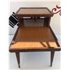 Image 4 : Mid-Century Two-Tier Wooden Side Table, 28” x 23” x 18”