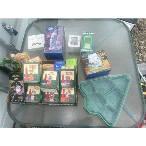 Holiday Candle Holders, Ornaments, Bell, and Decorations
