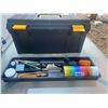 Image 1 : Art Supplies Lot with Toolbox, Paints, Brushes, and Accessories