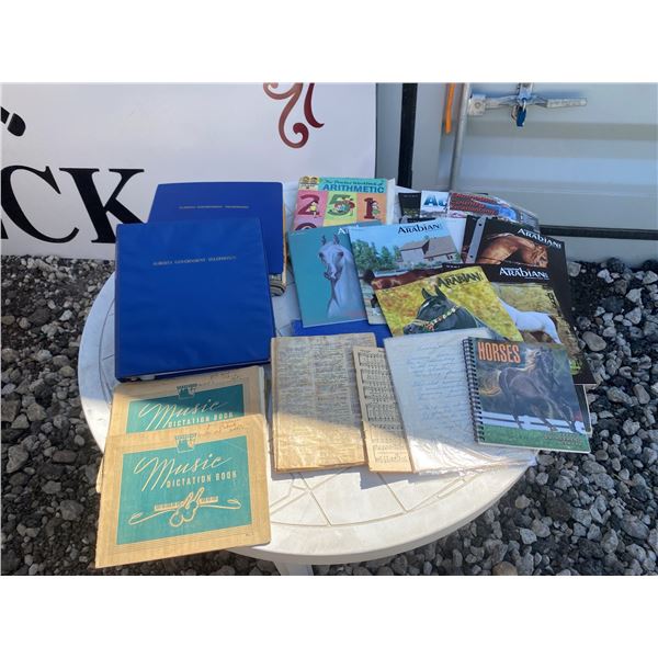 Horse Magazines, Music Dictation Books, and Reference Materials