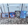 Image 1 : Four Framed and Unframed Completed Puzzles: Wolves, Woman, Portrait