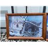 Image 2 : Four Framed and Unframed Completed Puzzles: Wolves, Woman, Portrait