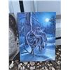 Image 5 : Four Framed and Unframed Completed Puzzles: Wolves, Woman, Portrait