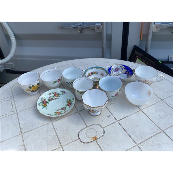 English Bone China Tea Cups and Single Colclough Saucer