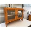 Image 10 : Two-Piece Wood Hutch With Glass Doors and Drawer