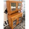 Image 2 : Two-Piece Wood Hutch With Glass Doors and Drawer