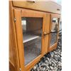 Image 4 : Two-Piece Wood Hutch With Glass Doors and Drawer