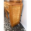Image 8 : Two-Piece Wood Hutch With Glass Doors and Drawer