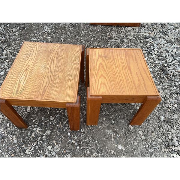 Oak Nesting Tables with Measured Dimensions