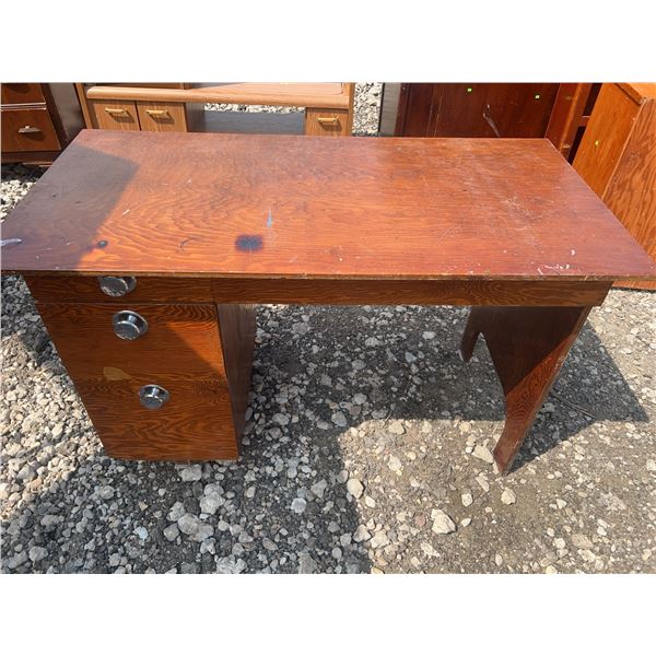 Wood Desk with Three Drawers, 48” x 24” x 30.5”
