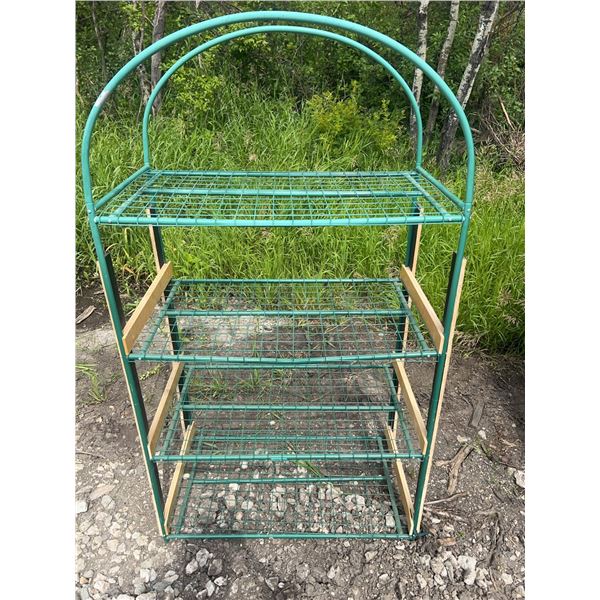 Metal and Wood Shelving Unit, 36" x 18.5" x 64"