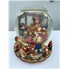 Image 1 : Christmas Toy Shop Musical Snow Globe and Lighted Tinsel Basket Decorations