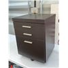 Image 2 : Dark Brown 3-Drawer Mobile File Cabinet 16" x 17.5" x 22.5"