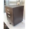 Image 4 : Dark Brown 3-Drawer Mobile File Cabinet 16" x 17.5" x 22.5"