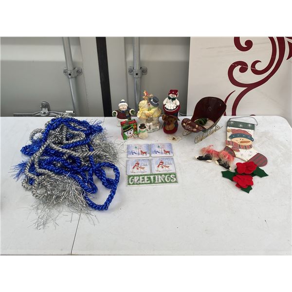 Christmas Decorations Including Russ Berrie Figurine