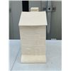 Image 2 : 3 White Plaster Decorative Pieces: House Form and Two Landscape Relief Plaques