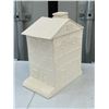 Image 3 : 3 White Plaster Decorative Pieces: House Form and Two Landscape Relief Plaques