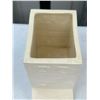Image 4 : 3 White Plaster Decorative Pieces: House Form and Two Landscape Relief Plaques
