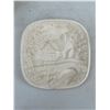 Image 5 : 3 White Plaster Decorative Pieces: House Form and Two Landscape Relief Plaques