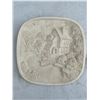 Image 6 : 3 White Plaster Decorative Pieces: House Form and Two Landscape Relief Plaques