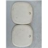 Image 7 : 3 White Plaster Decorative Pieces: House Form and Two Landscape Relief Plaques